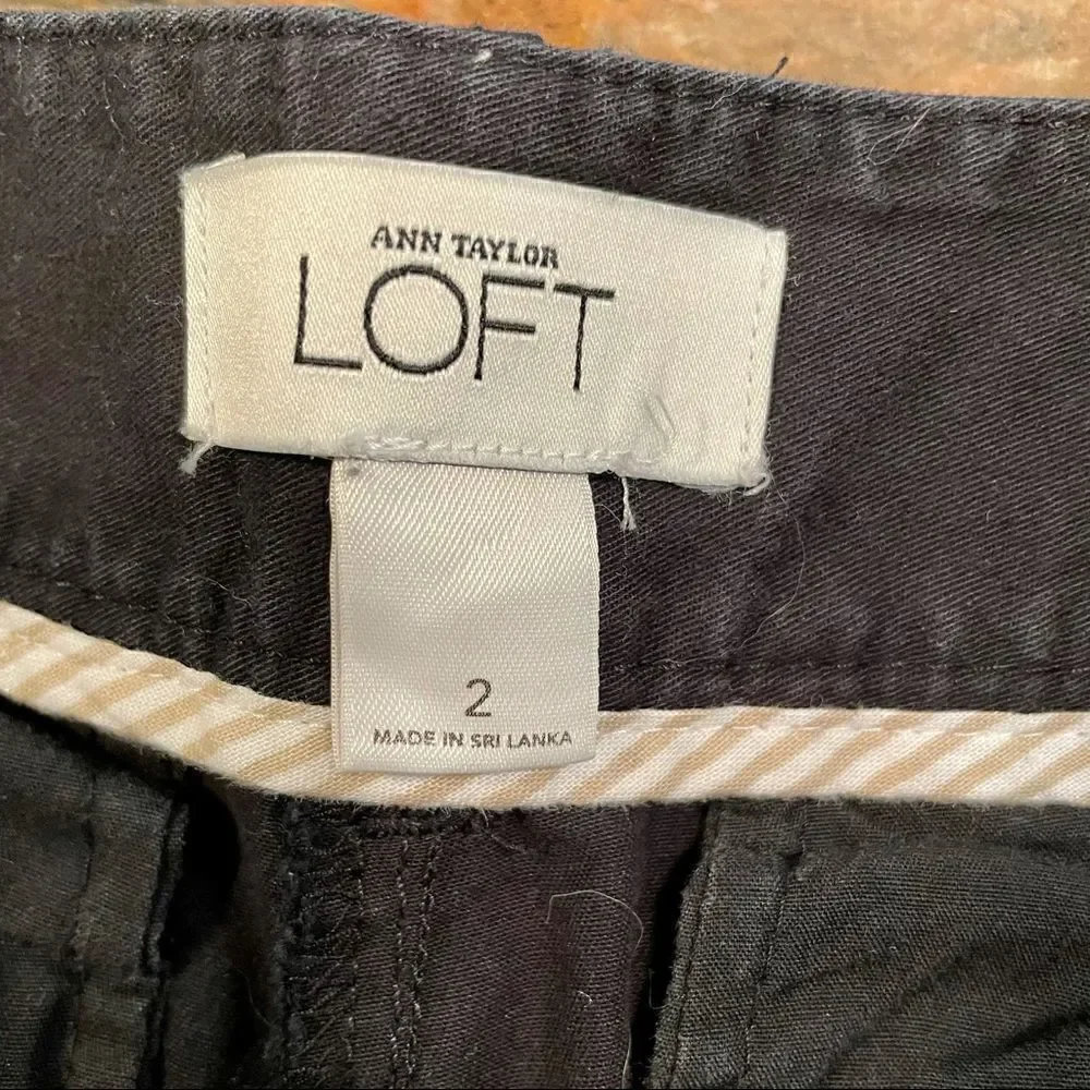 Ann Taylor Loft sz 2 100% cotton black dress short - Picture 5 of 7